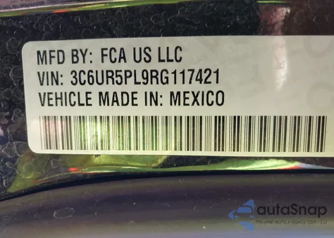 2024 Ram 2500 Limited Longhorn Crew Cab 4X4 8' Box z USA, uszkodzony, nr VIN 3C6UR5PL9RG117421